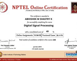 1. Abhishek M Shastry K-DSP