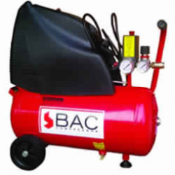 Shows 1.5 HP oil free BAC portable compressor.