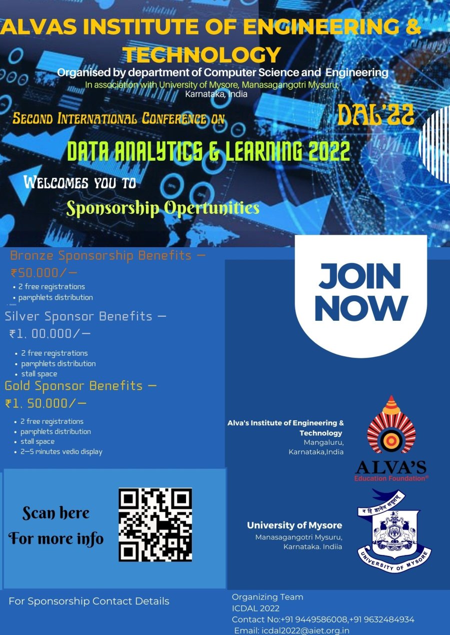 Second International Conference on Data Analytics and Learning 2022